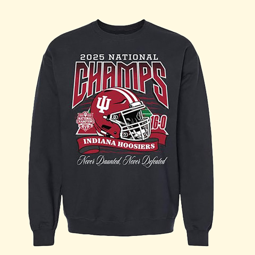 Indiana Hoosiers 2025 National Champs Helmet Sweatshirt Hoosiers Apparel College Football Best Gift For Football Fans