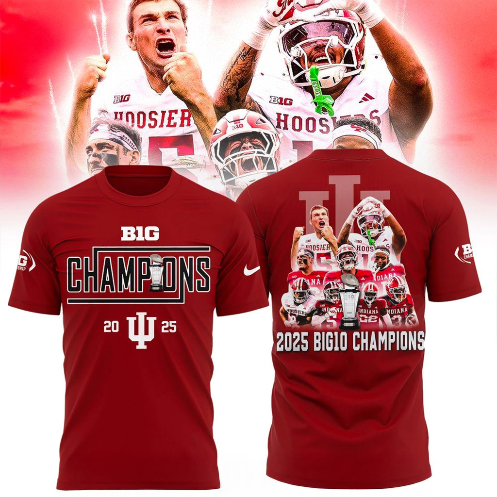 Indiana Hoosiers Football 2025 Champions Big10 T-Shirt Indiana Hoosiers Merch Best Gift For Him