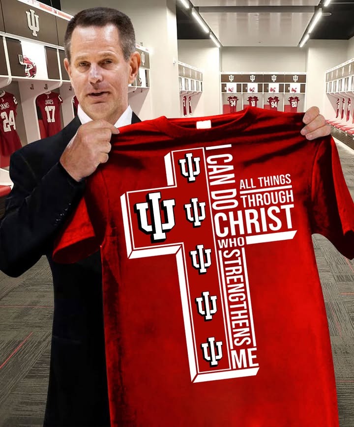 Indiana Hoosiers Football Faith Shirt I Can Do All Things Through Christ Best Gift For Football Fans