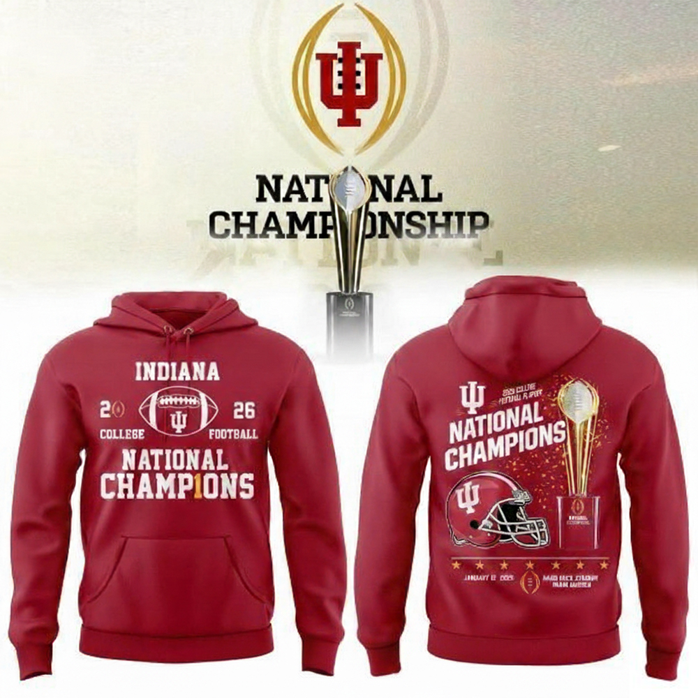 Indiana Hoosiers Merch CFP National Champions Football Hoodie Indiana Hoosiers Apparel College Football Fans Gifts