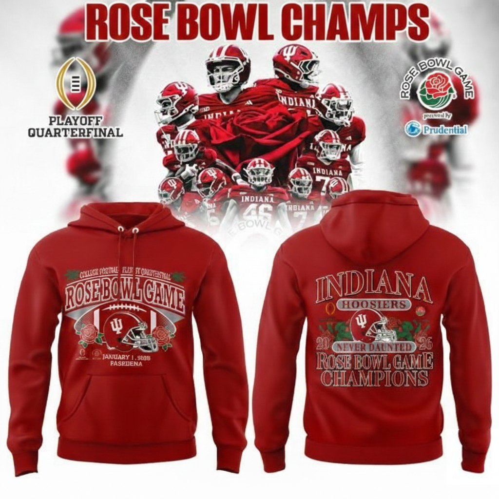 Indiana Hoosiers Merch Rose Bowl Champions Let’s Go Hoodie Indiana Hoosiers Apparel College Fans Gifts