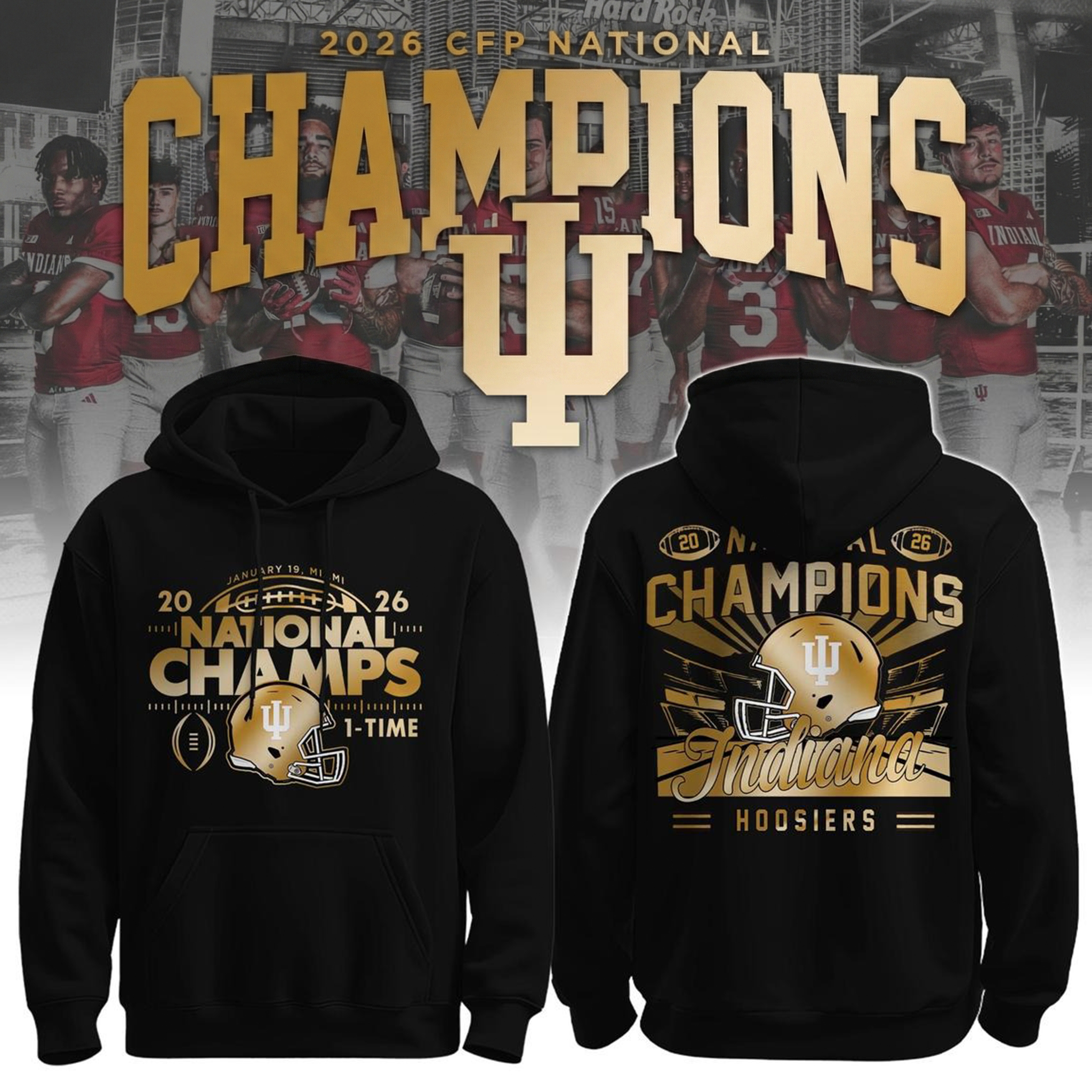 Indiana Hoosiers NCAA Football Playoff National Champions Hoodie Best Gift For NCAA Fans