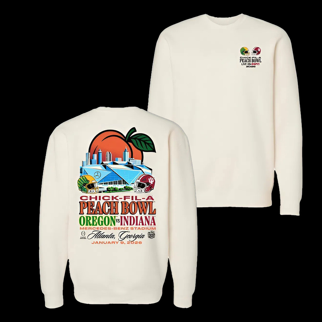 Indiana Hoosiers Peach Bowl Stadium Match Up Sweatshirt College Football Bowl Game Merch Best Gift For Football Fans