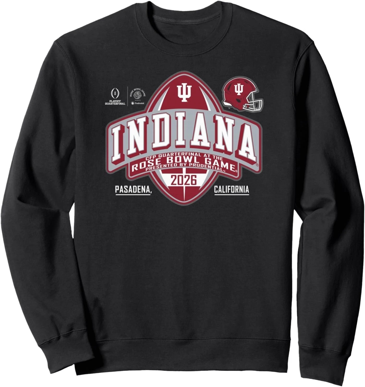 Indiana Hoosiers Rose Bowl 2025-2026 CFP Quarterfinal Black Sweatshirt