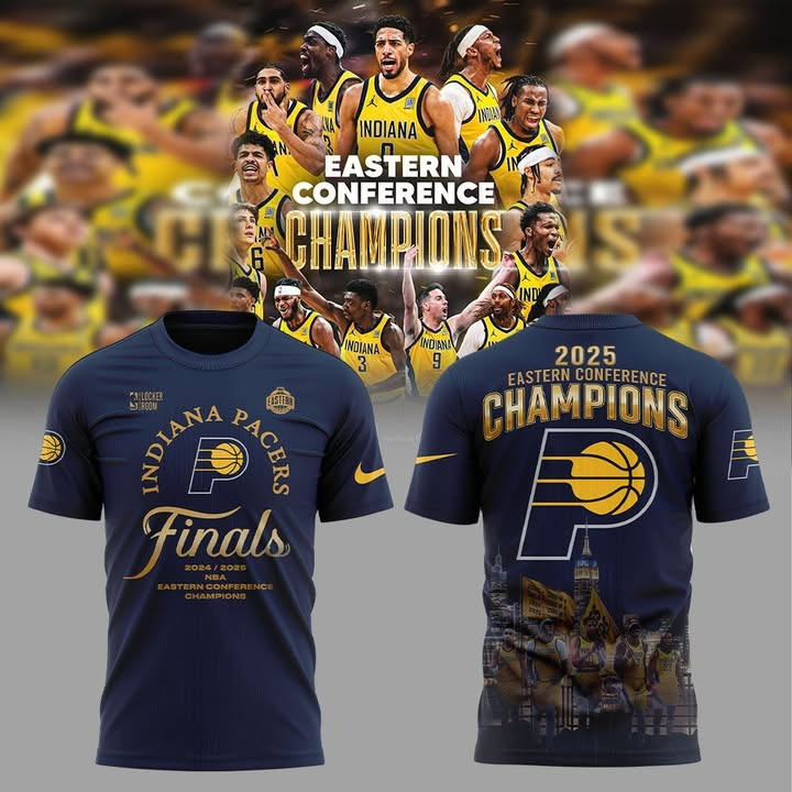 Indiana Pacers 2025 Eastern Conference Champions Shirt Baseball Tee NBA Finals Merch Items