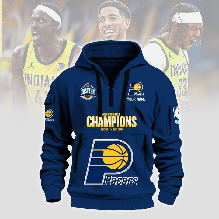 Indiana Pacers Eastern Conference Champions 2025 Quarter Zip Hoodie NBA Fan Gifts