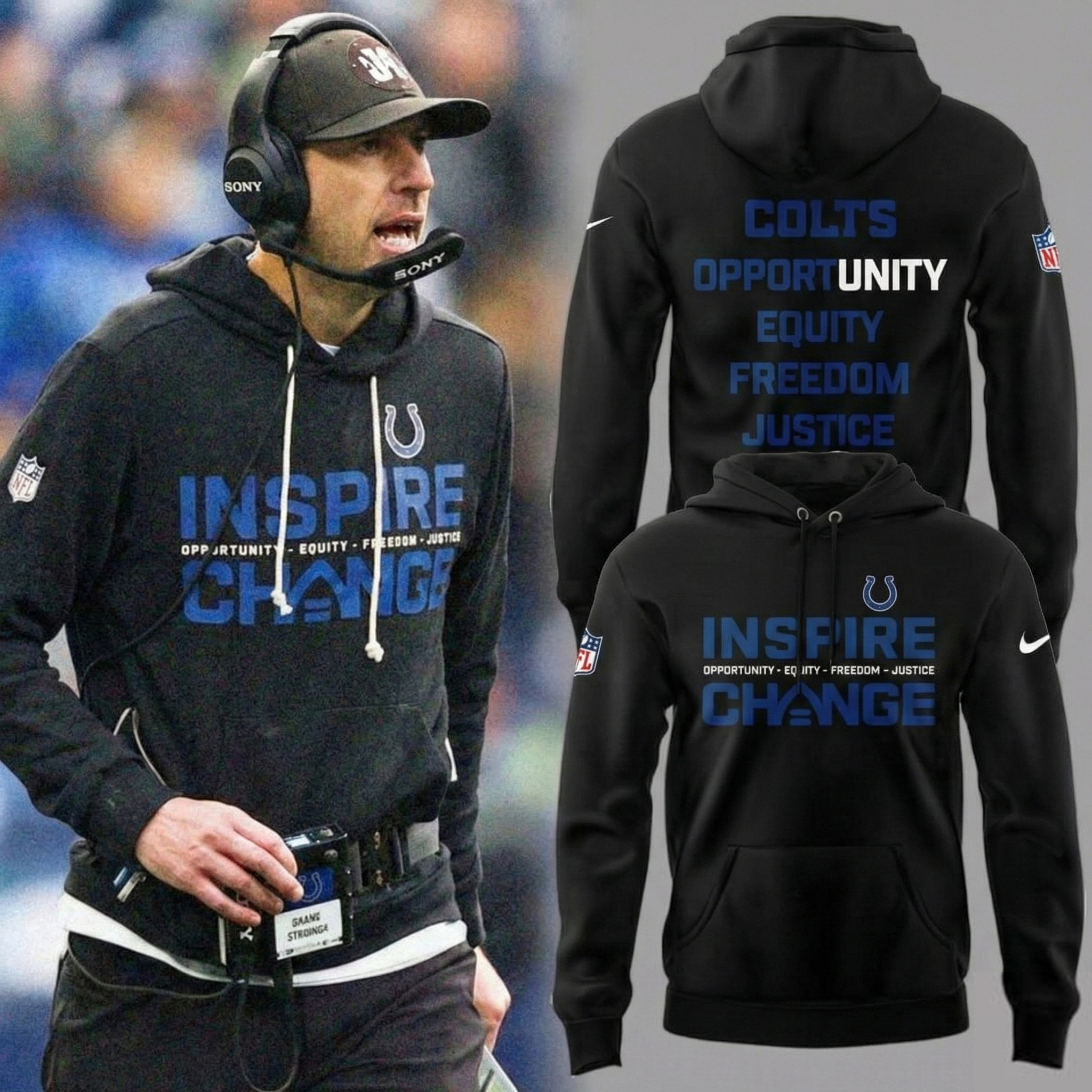 Indianapolis Colts Inspire Change Hoodie Colts Apparel Best Gift For NFL Fans