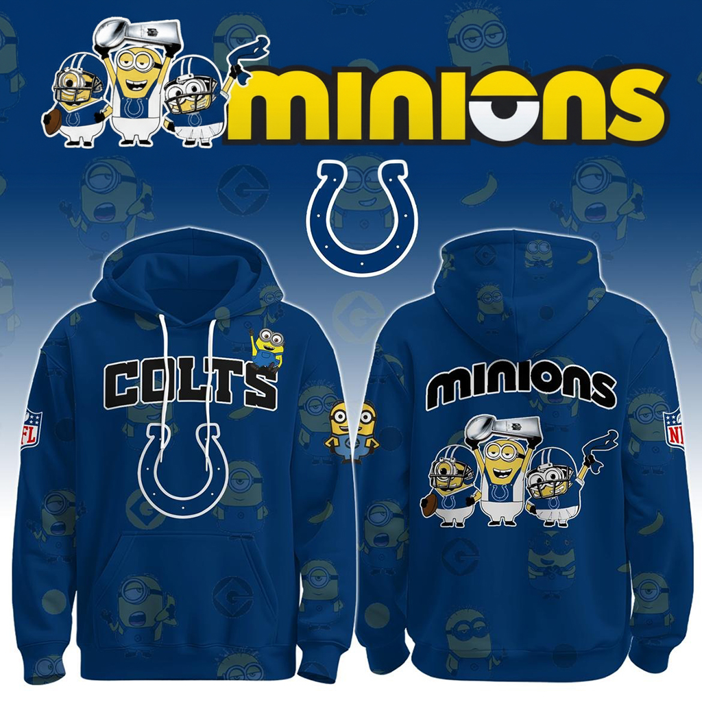 Indianapolis Colts x Minions Holiday Game Hoodie Colts Apparel Best Gift For NFL Fans