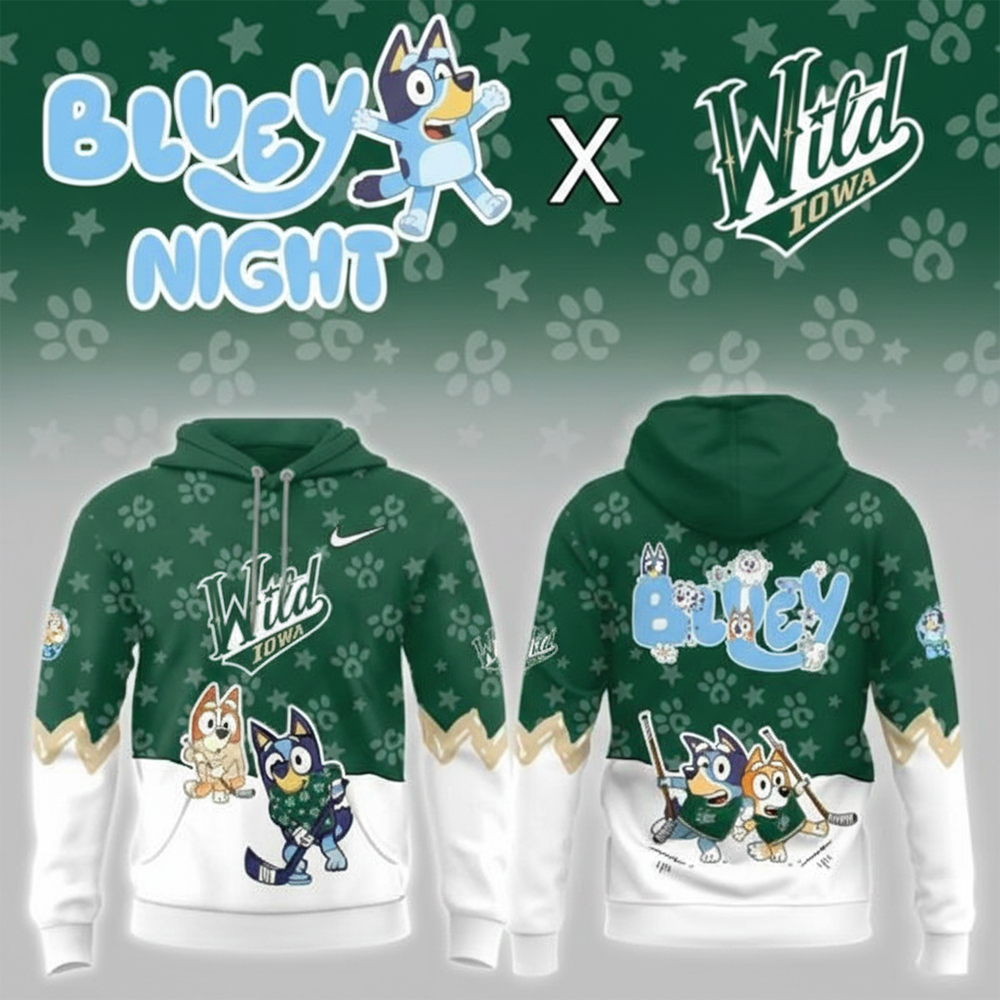 Iowa Wild Bluey Night Game Hoodie Iowa Wild Apparel Cool Gift For Hockey Fans