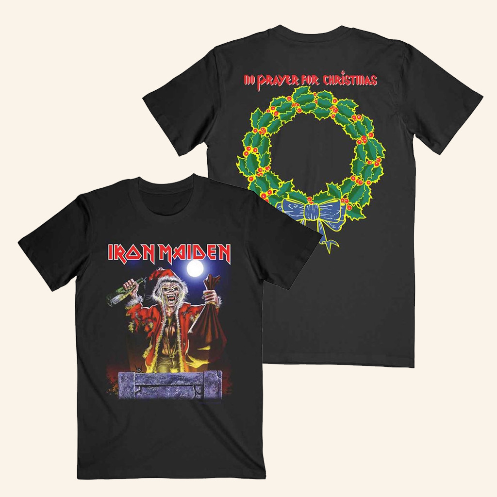 Iron Maiden Merch No Prayer For Christmas T-Shirt Cool For Music Lovers