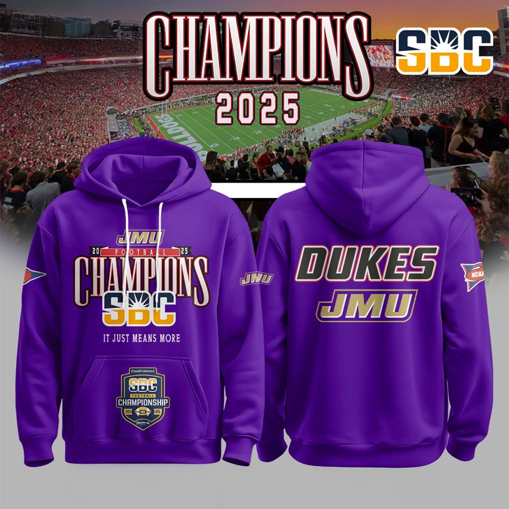 JMU Football 2025 SBC Champs Hoodie College Football Merch Best Gift For JMU Fans