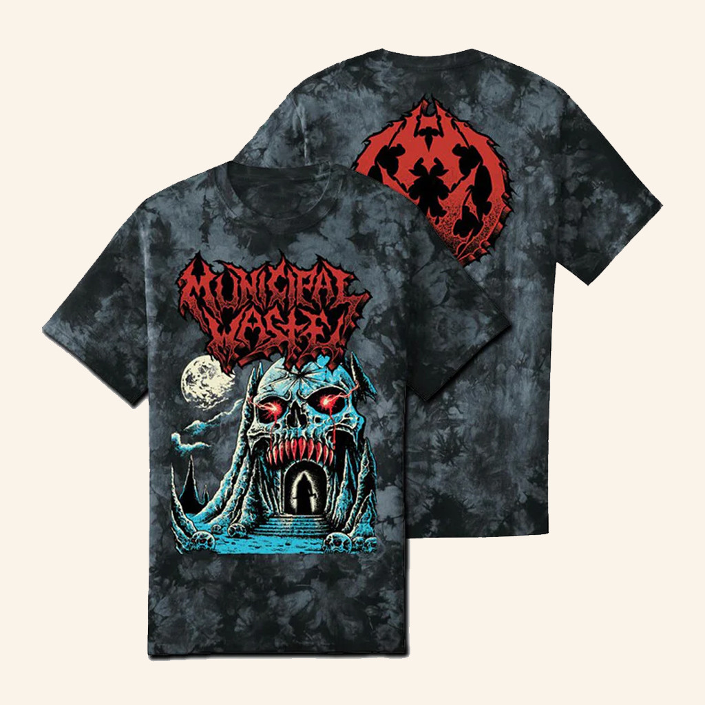 JSR Direct Merch Municipal Waste Castle Skull Tie Dye T-Shirt For Husband