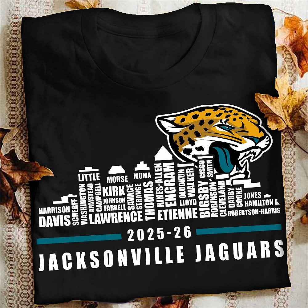 Jacksonville Jaguars 2025 2026 Skyline Team Players T-Shirt Best Gift For Football Fans