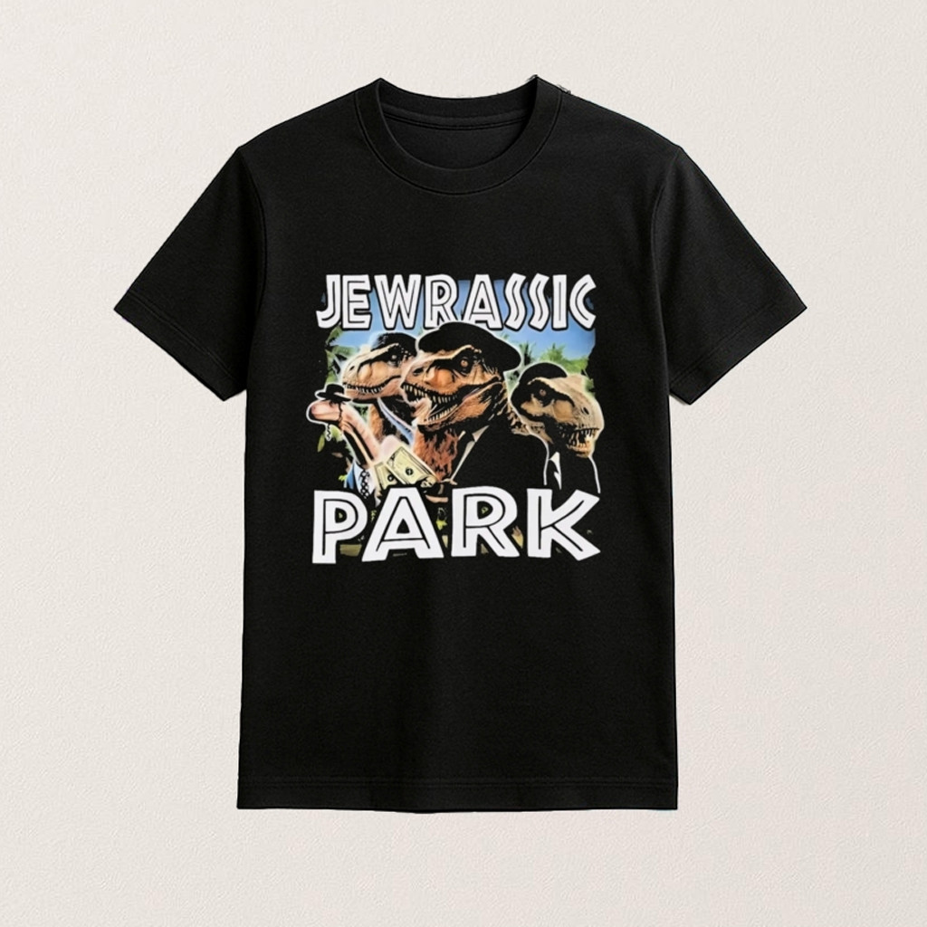 Jewrassic Park Shirt Dinosaurs In Suits Dark Humor Graphic T-Shirt For Him