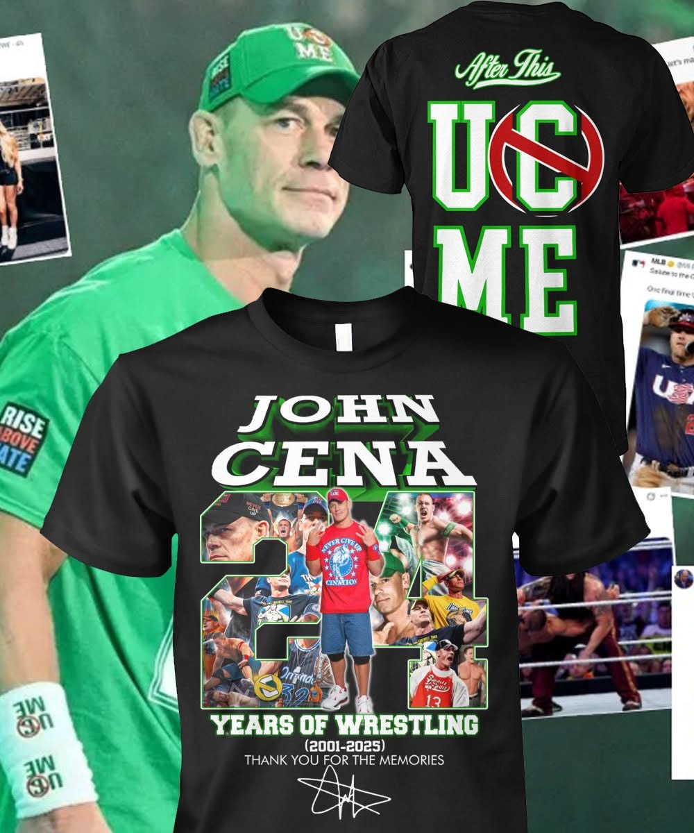 John Cena Merch 24 Year Of Wrestling 2001 2025 T-Shirt Thank You For The Memories Best Gift For Fans