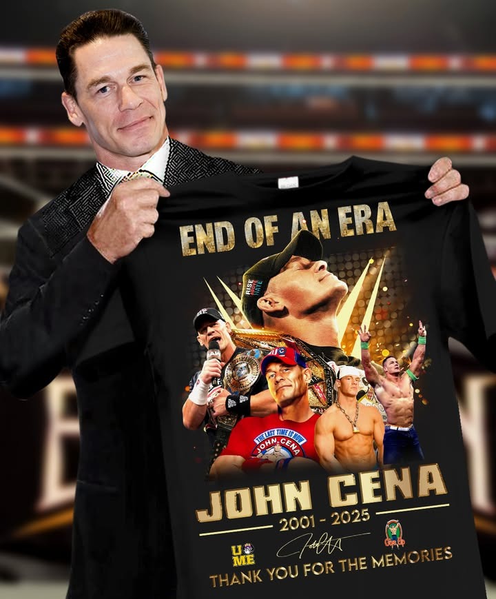 John Cena Merch End Of An Era John Cena 2001 2025 T-Shirt Thank You For The Memories Best Gift For Fans