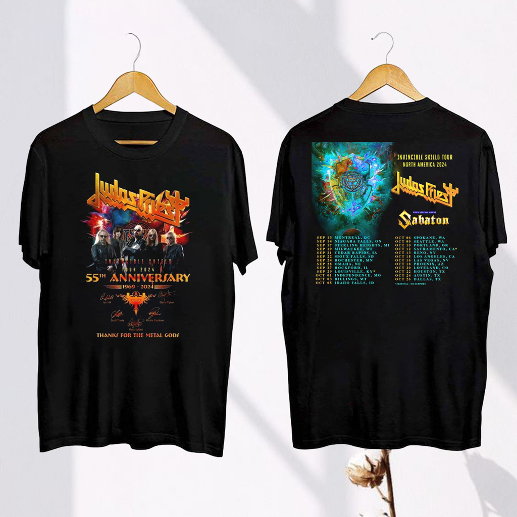 Judas Priest Invincible Shield Tour 2024 Shirt Judas Priest Merch For Band Fans
