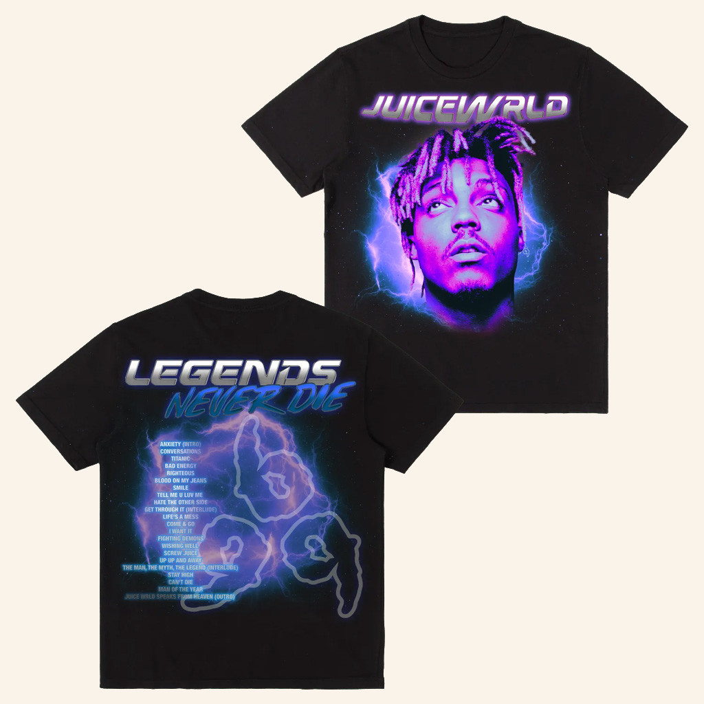 Juice WRLD Merch Legends Live Forever T-Shirt For Rapper Fans