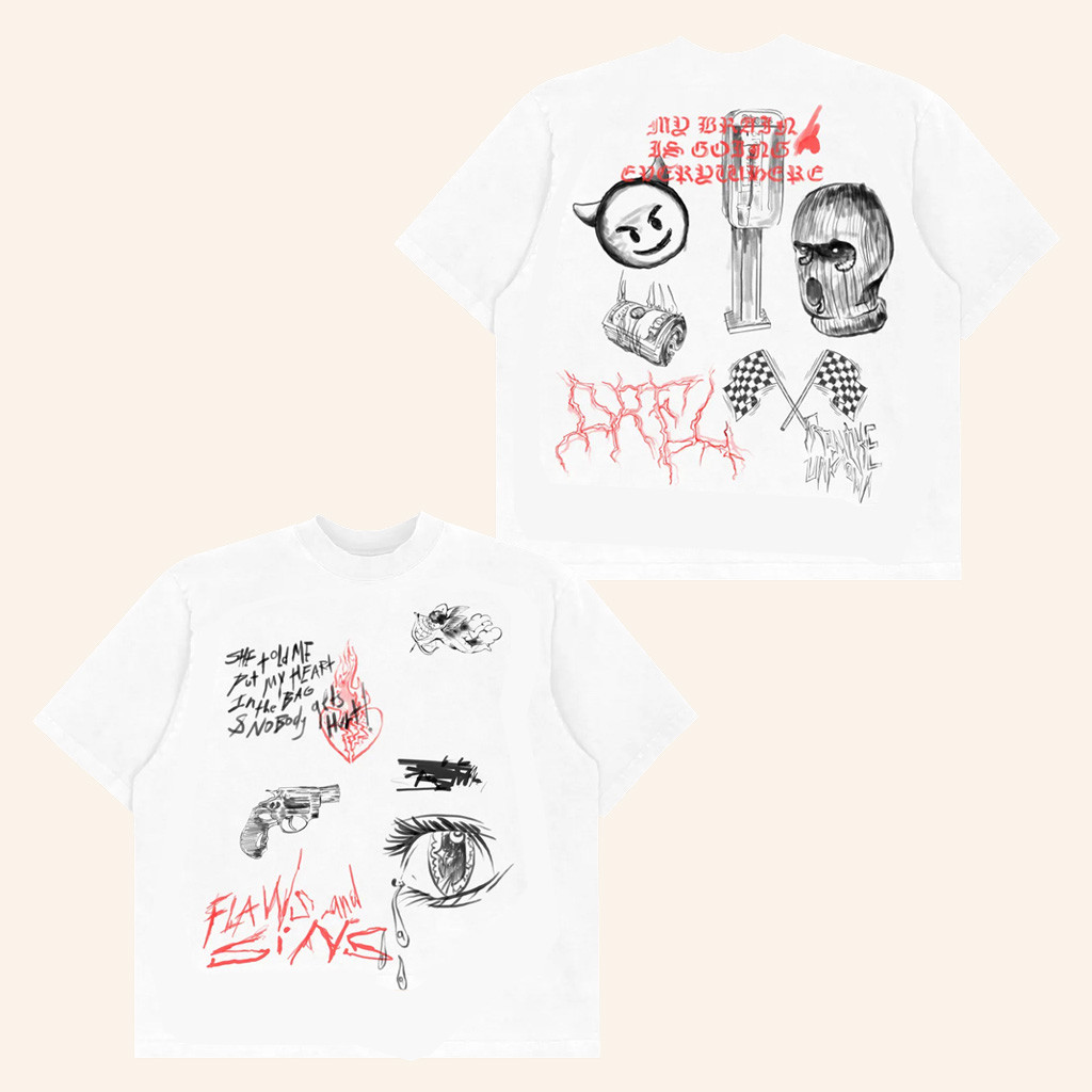 Juice WRLD Merch My Brain Is Going Everywhere DRFL T-Shirt Gift For Rapper Fan