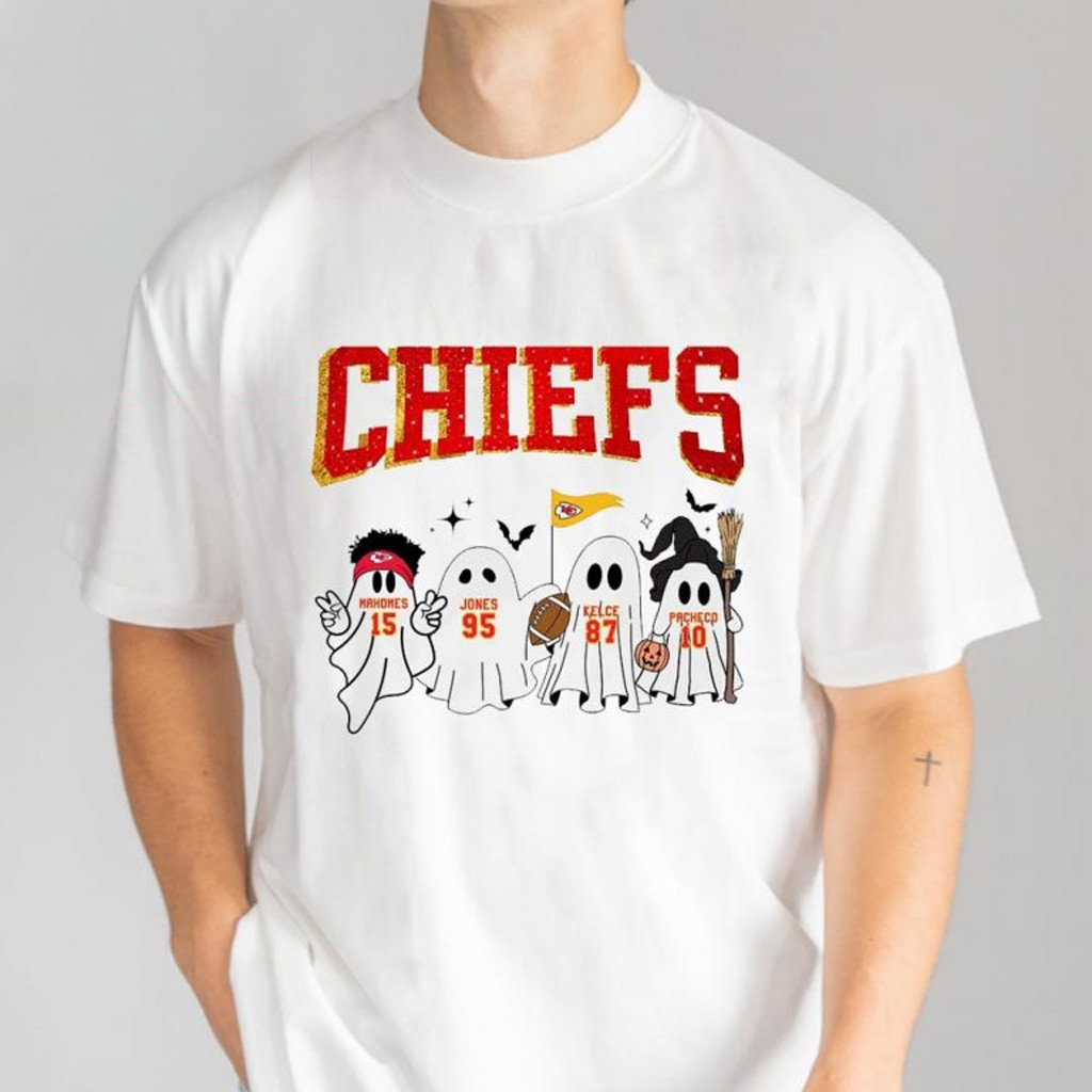 Kansas City Football Merch Halloween Ghost T-Shirt For Football Fans