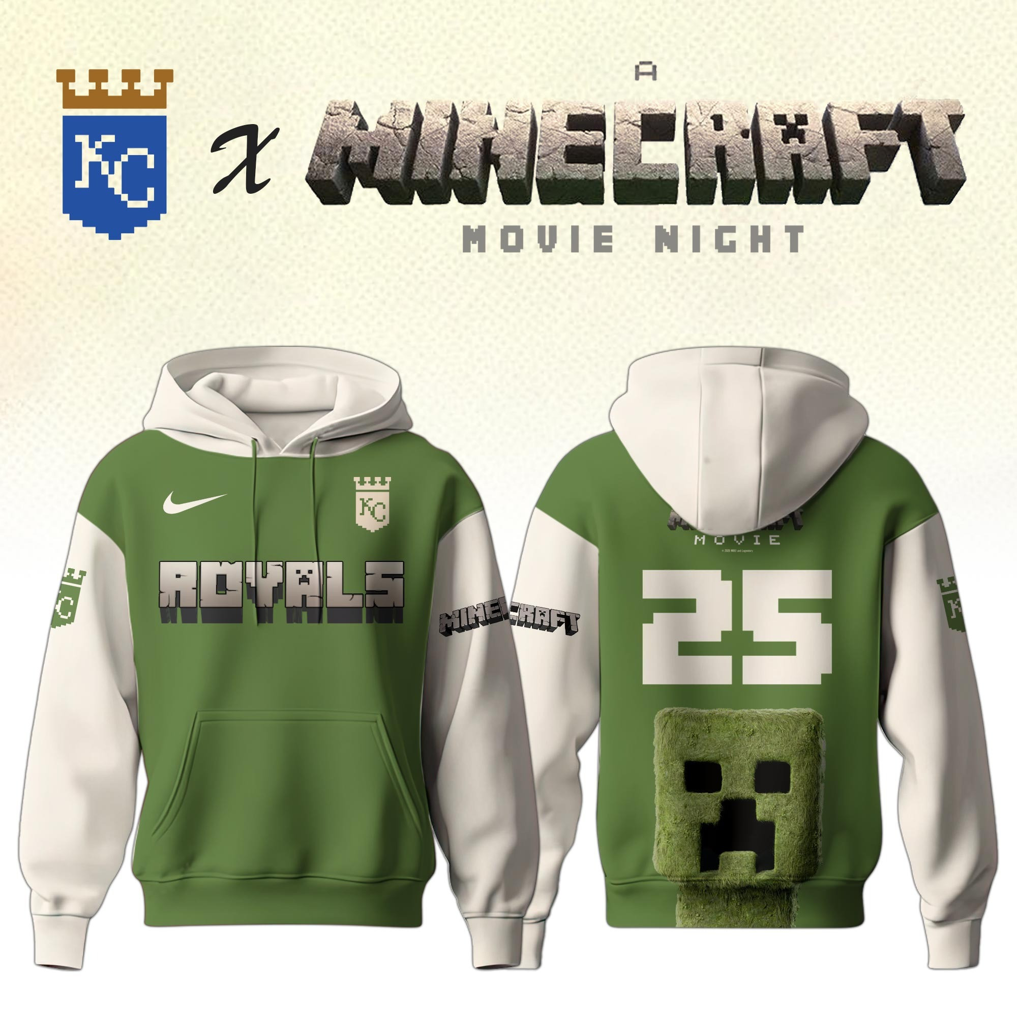 Kansas City Royals MLB x A MINECRAFT MOVIE Night Hoodie Unique Gifts Baseball Fans