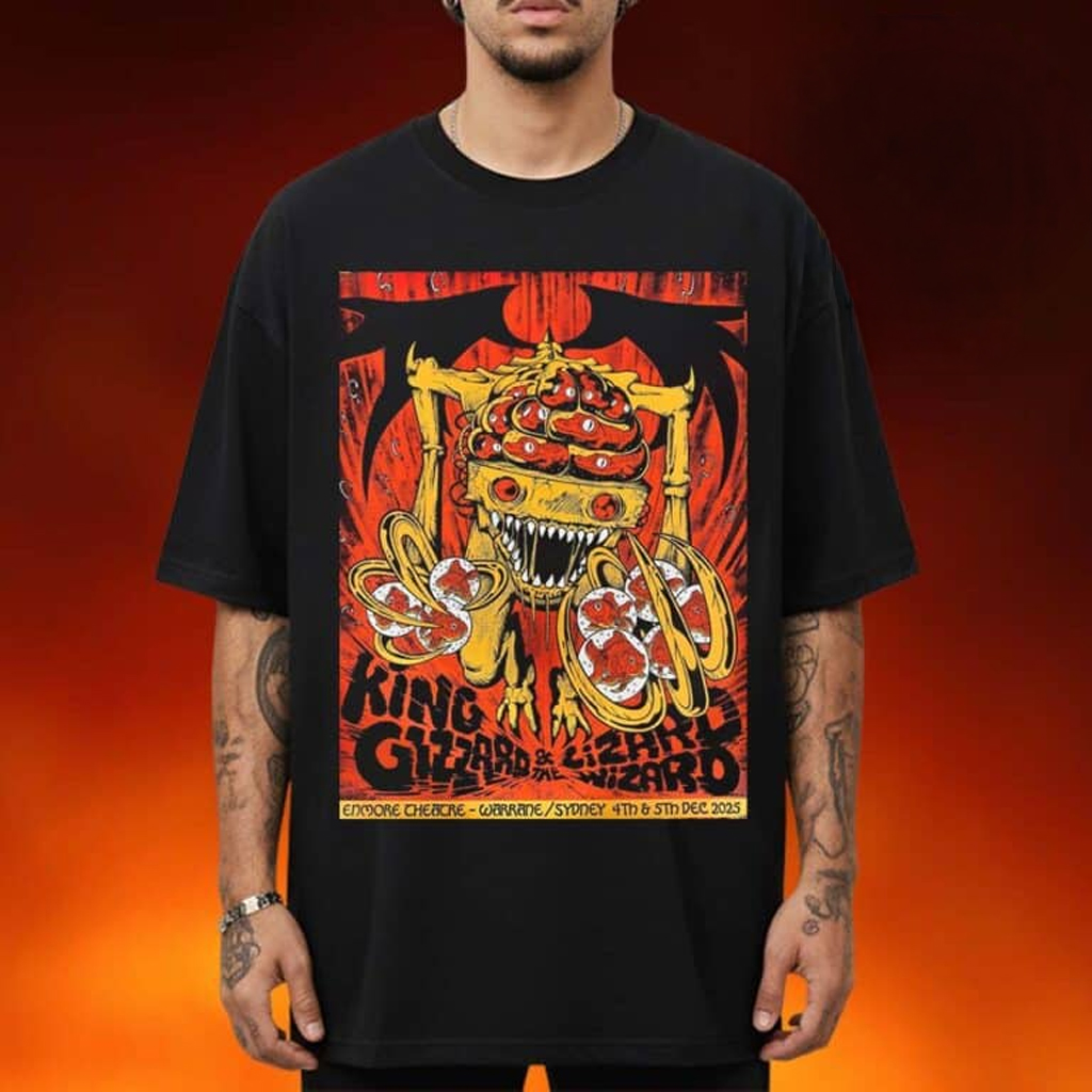 King Gizzard And The Lizard Wizard Merch Warrane Sydney Tour 2025 Poster T-Shirt Gift For Fans