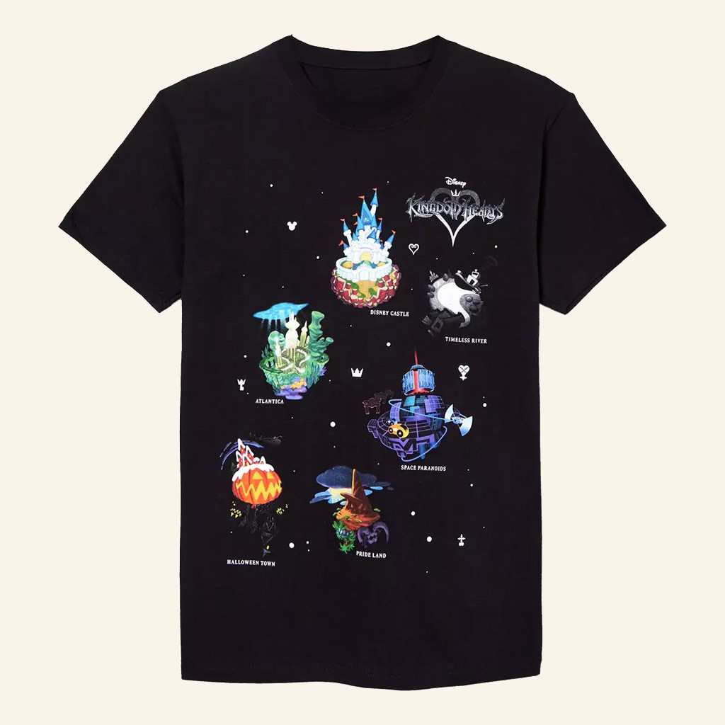 Kingdom Hearts Merch Kingdom Hearts Worlds T-Shirt For Friends