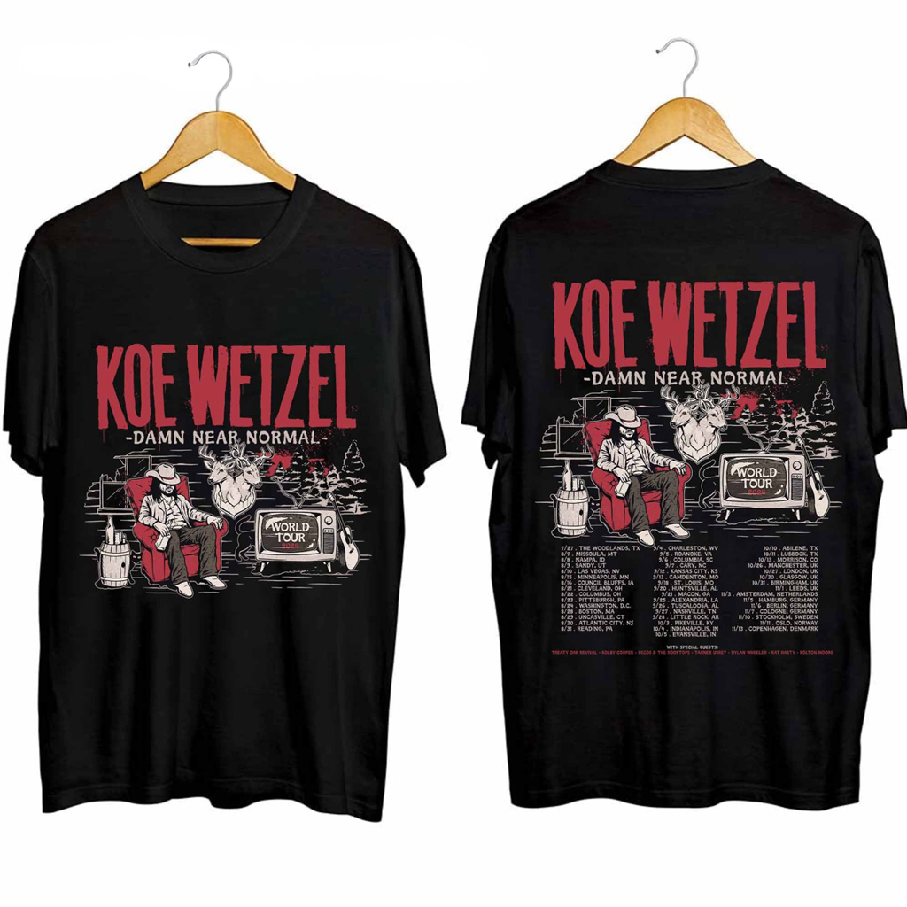 Koe Wetzel Damn Near Normal World Tour Shirt Koe Wetzel Merch Music Related For Guys