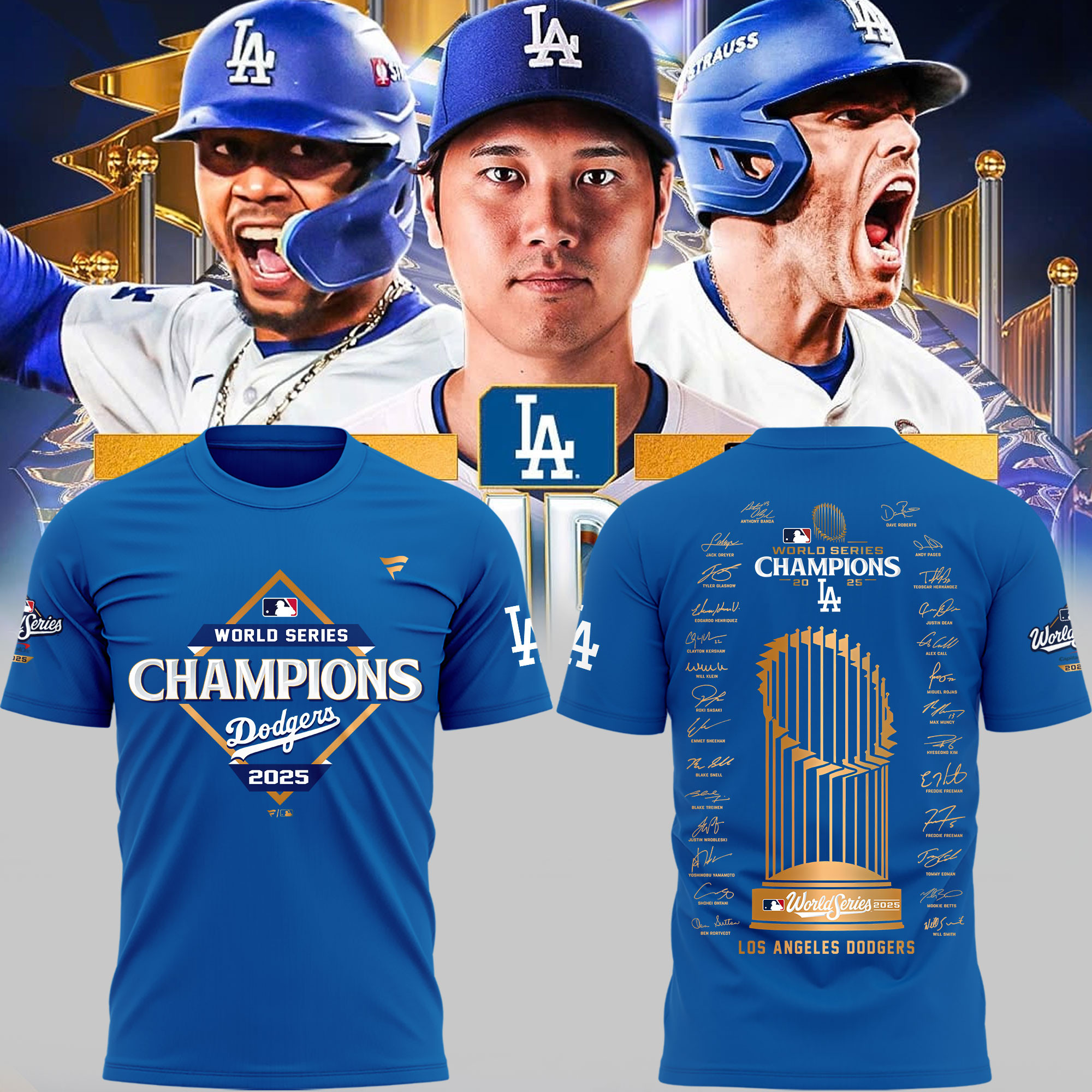 LA Dodger 2025 World Series Tee Shirt Dodger World Series Merch Signature Gifts For Athletes