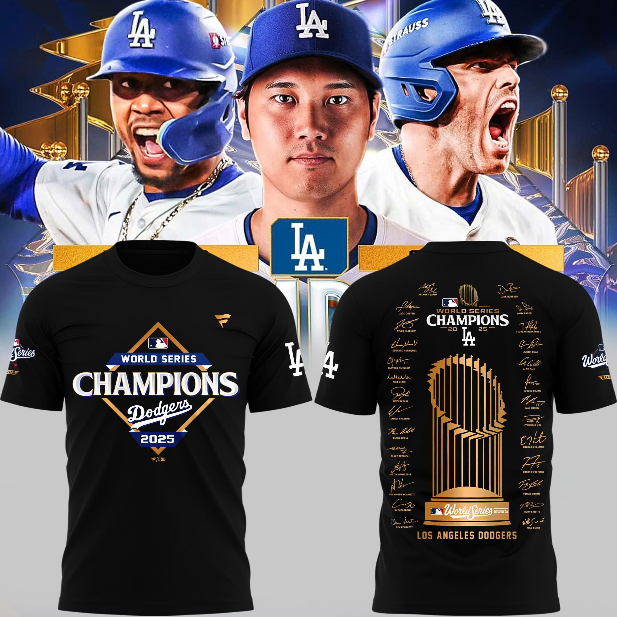 LA Dodgers 2025 World Series T-Shirt Dodger World Series Merchandise 2025 Signature Gifts