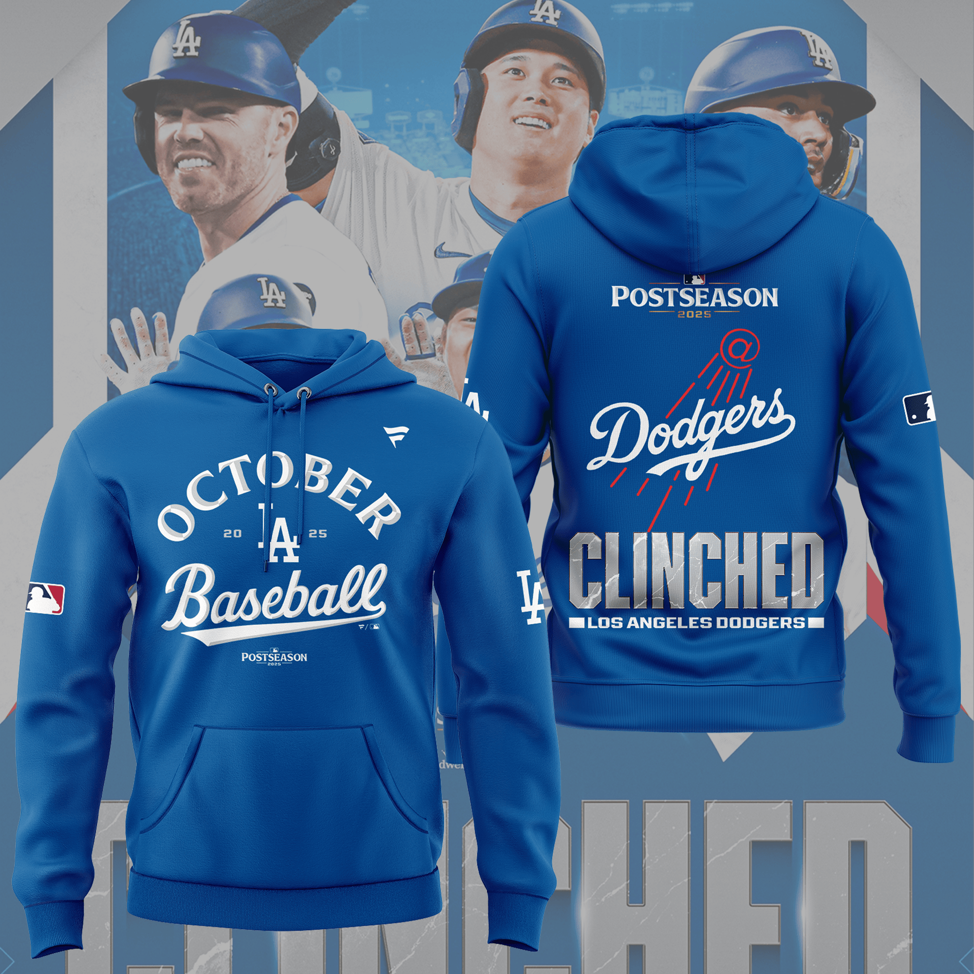 LA Dodgers Postseason Hoodie Clinched Los Angeles Dodgers Baseball Player Gifts