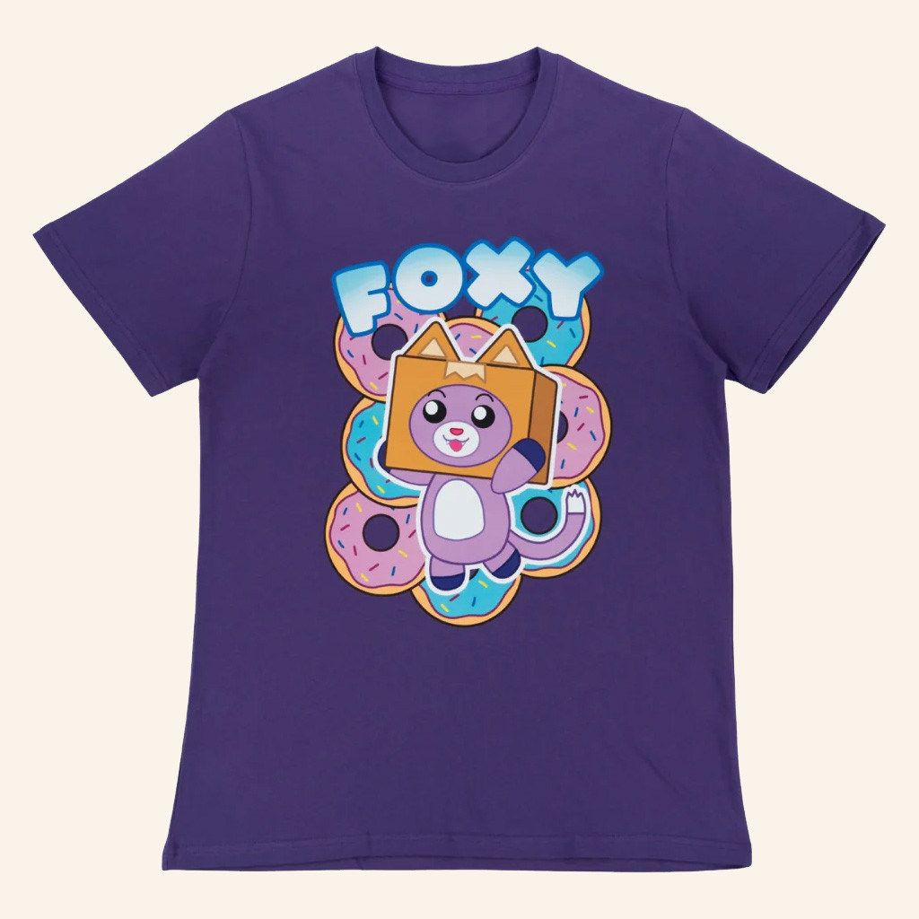 Lankybox Merch Foxy Donuts T-Shirt Cute Birthday For Sister