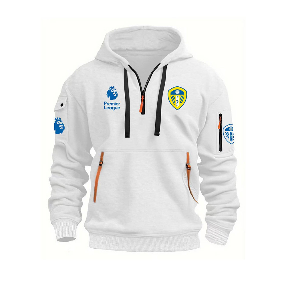 Leeds United F.C. X Premier League Quarter Zip Hoodie Leeds United Fc Merchandise