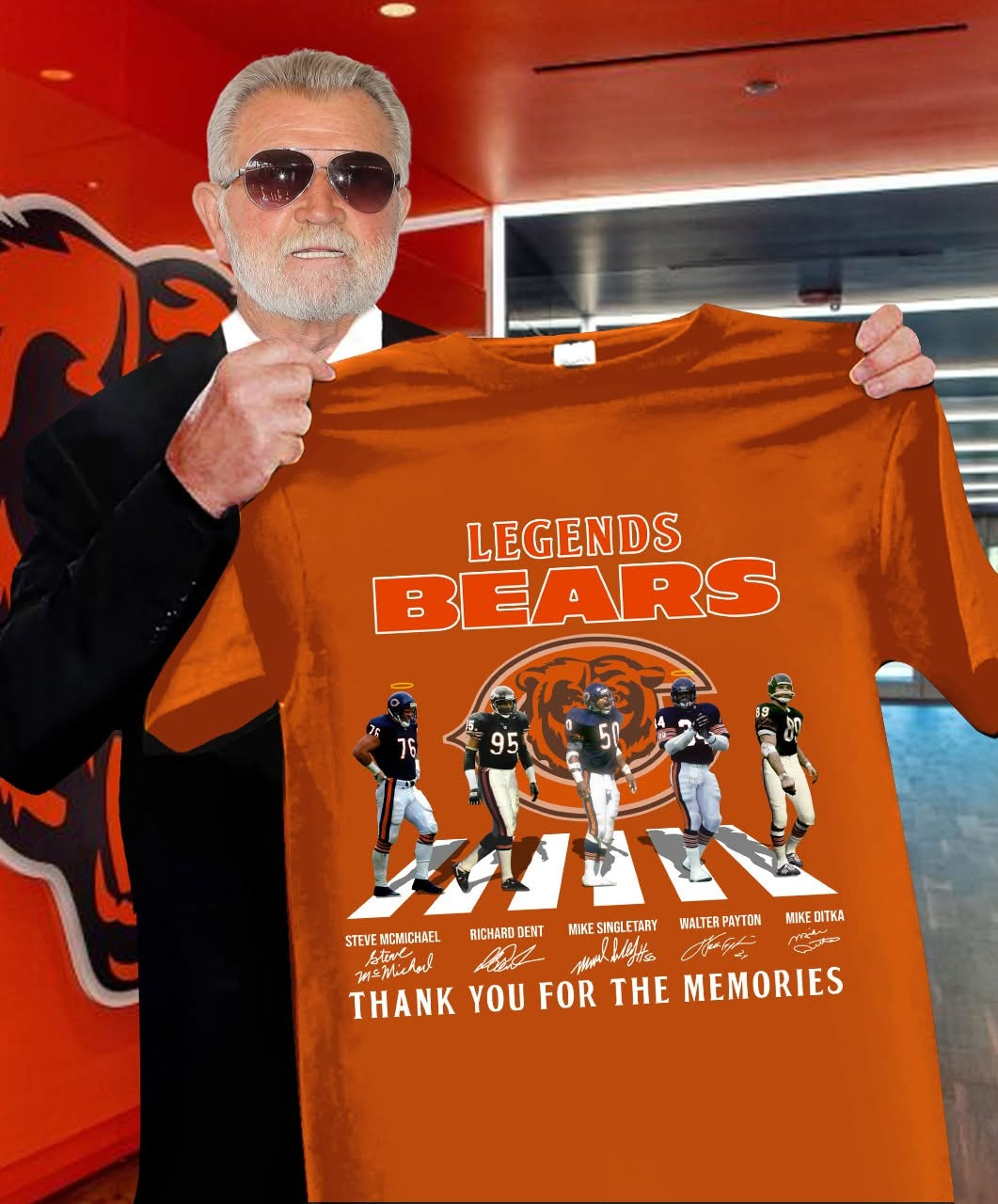 Legends Chicago Bears Thank You For The Memories T-Shirt Signature Best Gifts For Fans