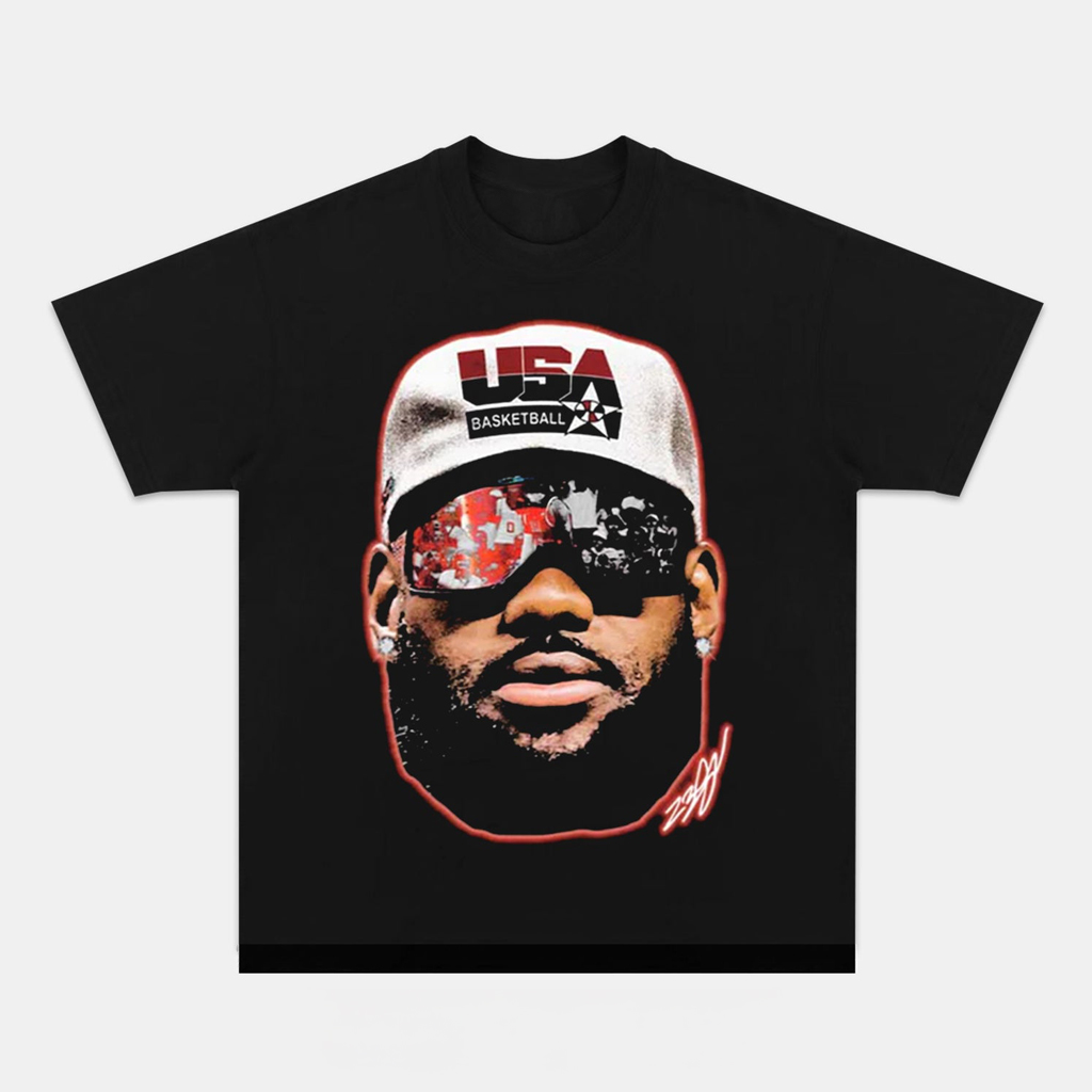 Legoat Team USA Big Face Graphic T-Shirt Basketball Fan Gift Ideas