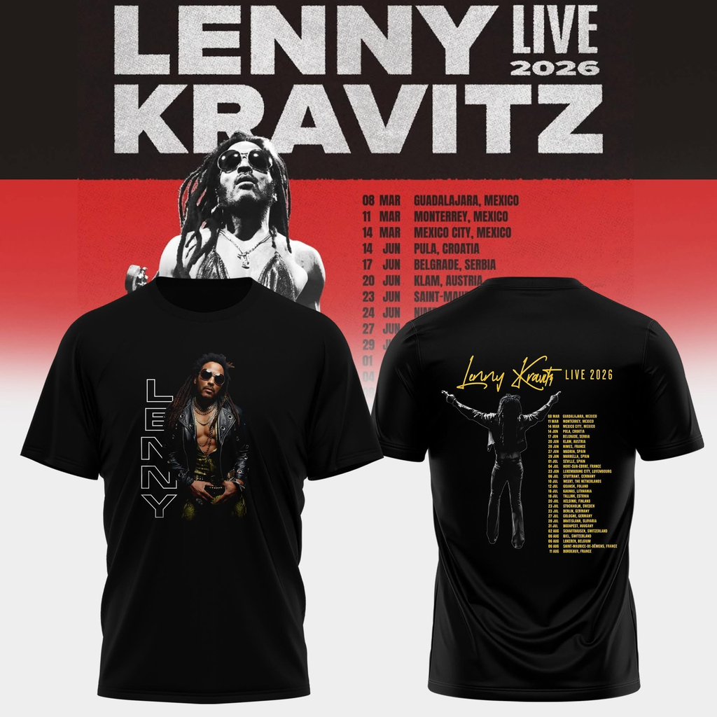 Lenny Kravitz Live 2026 Black T-Shirt Best Gift For Music Fans
