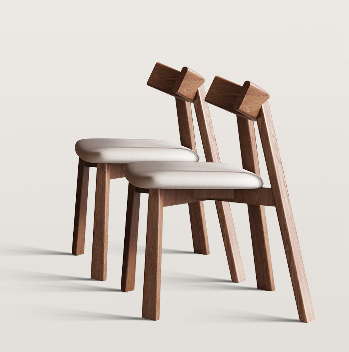 Light Luxury Cow Horn Backrest Walnut Colored Chair