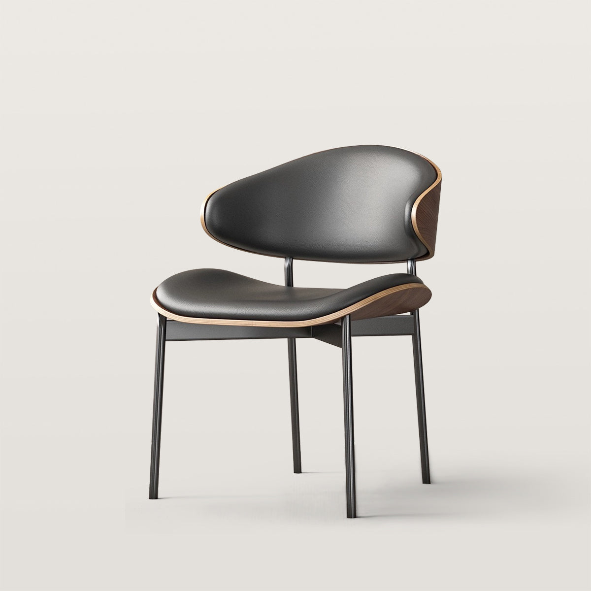 Light Luxury Dining Chair with Comfortable Semi Enclosed Backrest