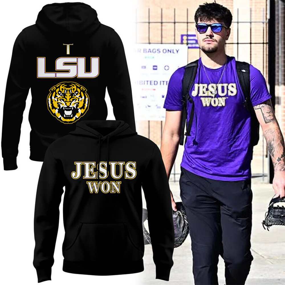 Limited Edition Tigers LSU JESUS WON Black Hoodie