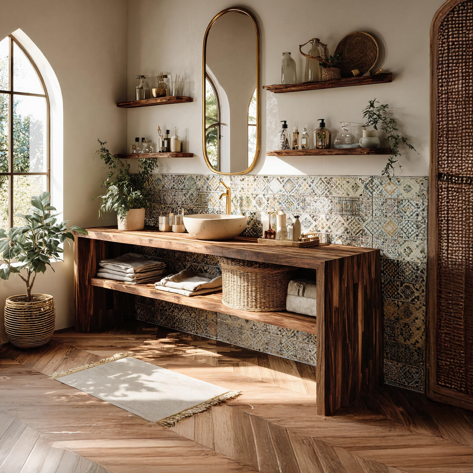 Live Edge Bathroom Storage Cabinet For Furniture Decor SILDTTRBRV043