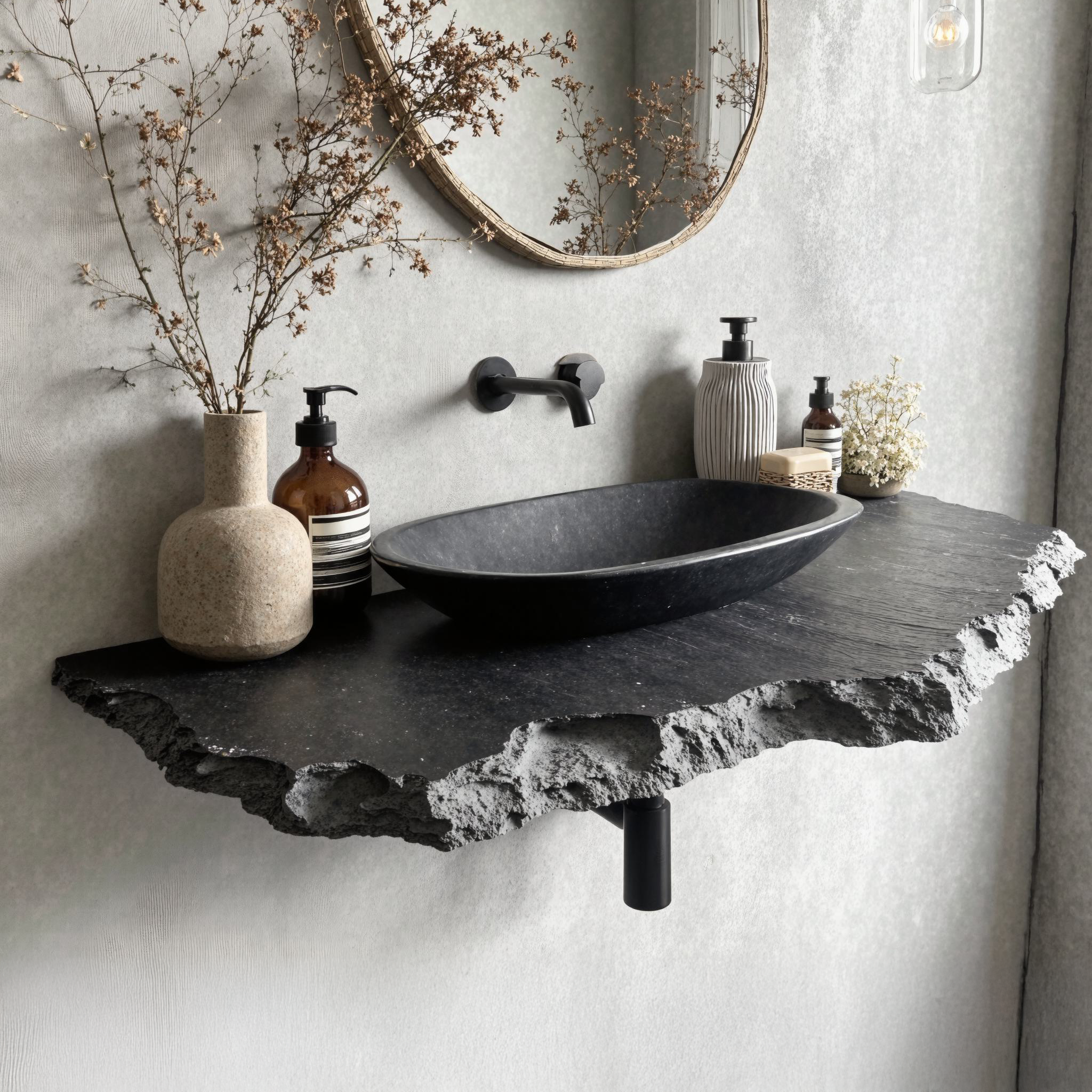 Live Edge Bathroom Vanity Shelf Wall SILDTBRV025