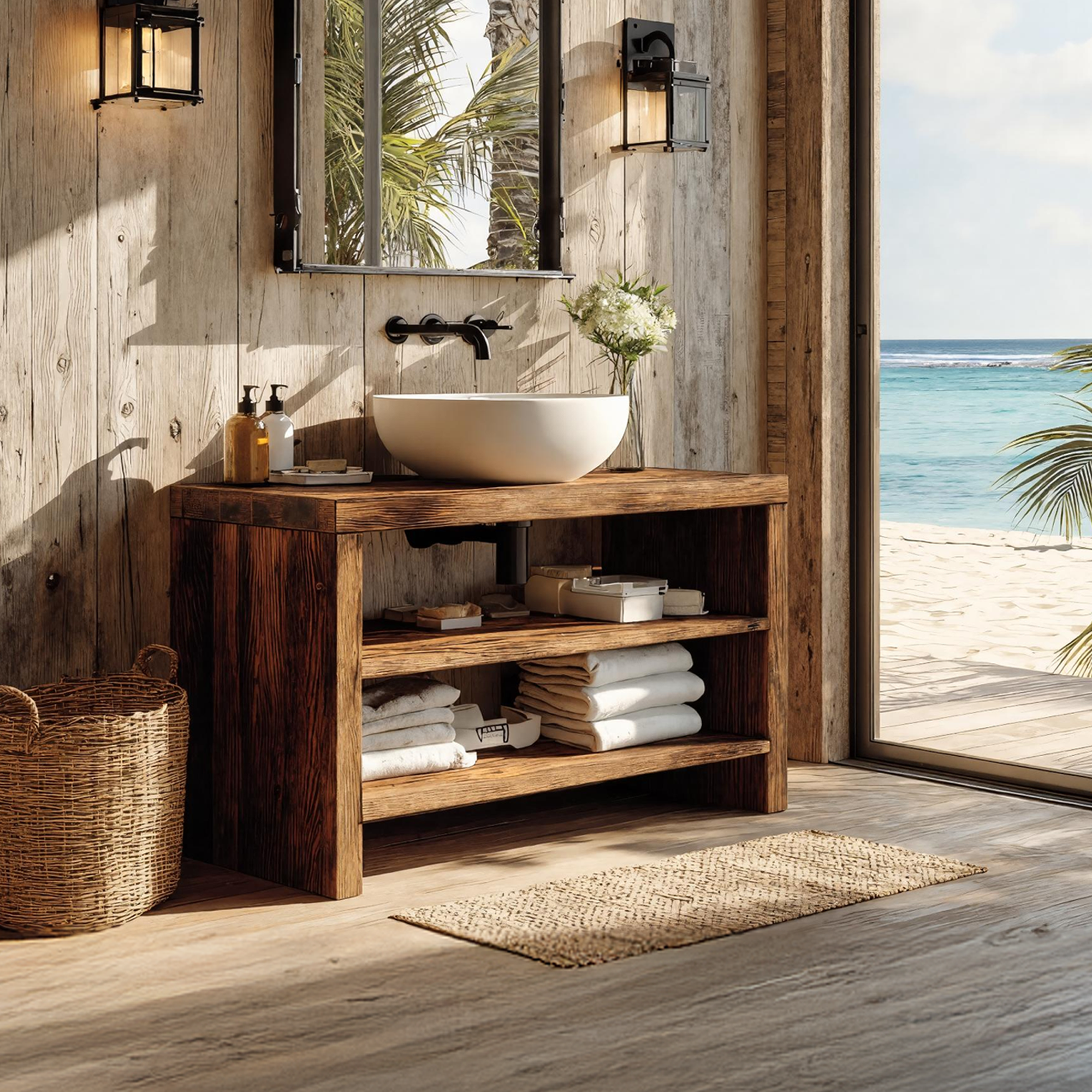 Live Edge Vanity Rustic Style For Bathroom Design SILDTTRBRV038