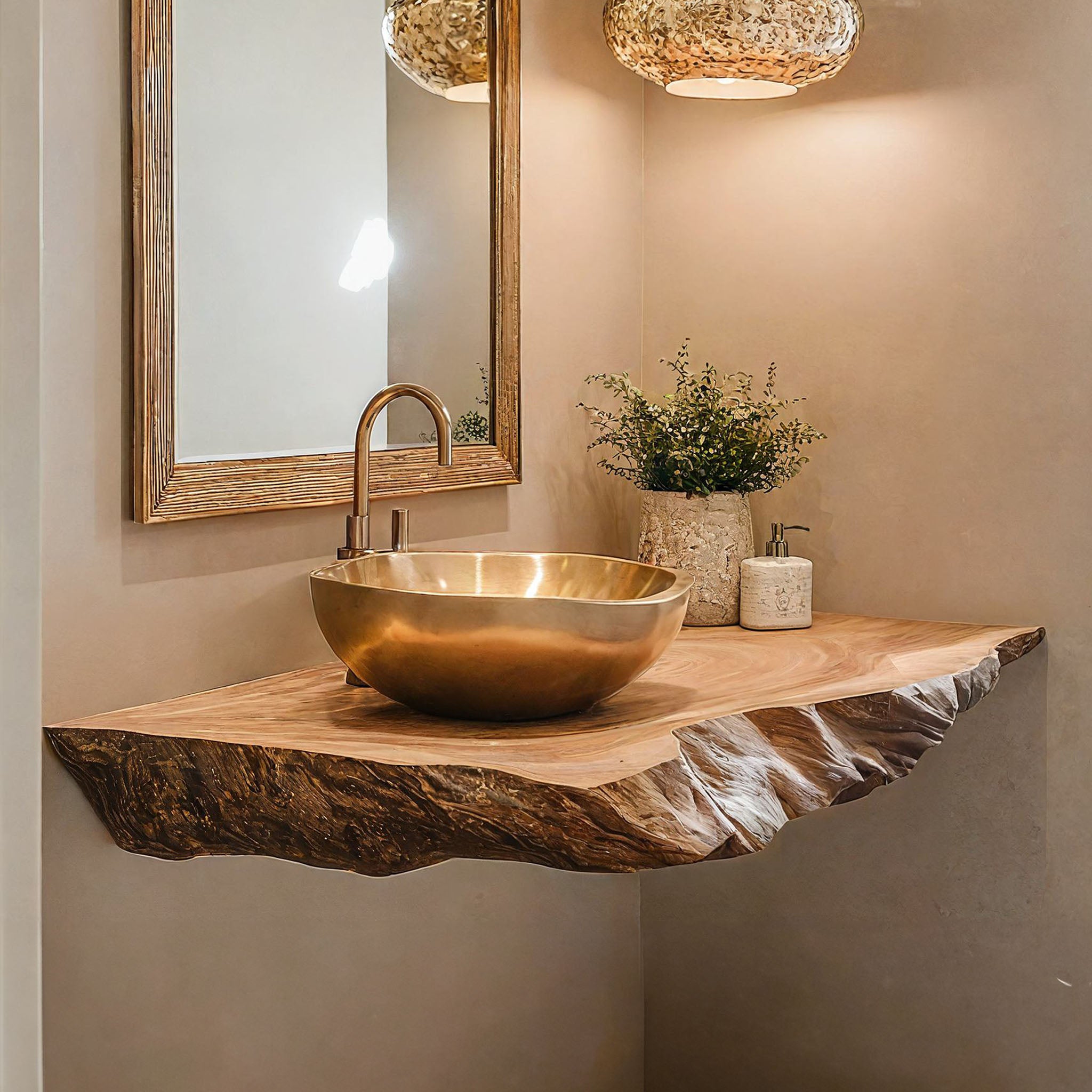 Live Edge Wood Bathroom Shelf SILDTBRV049
