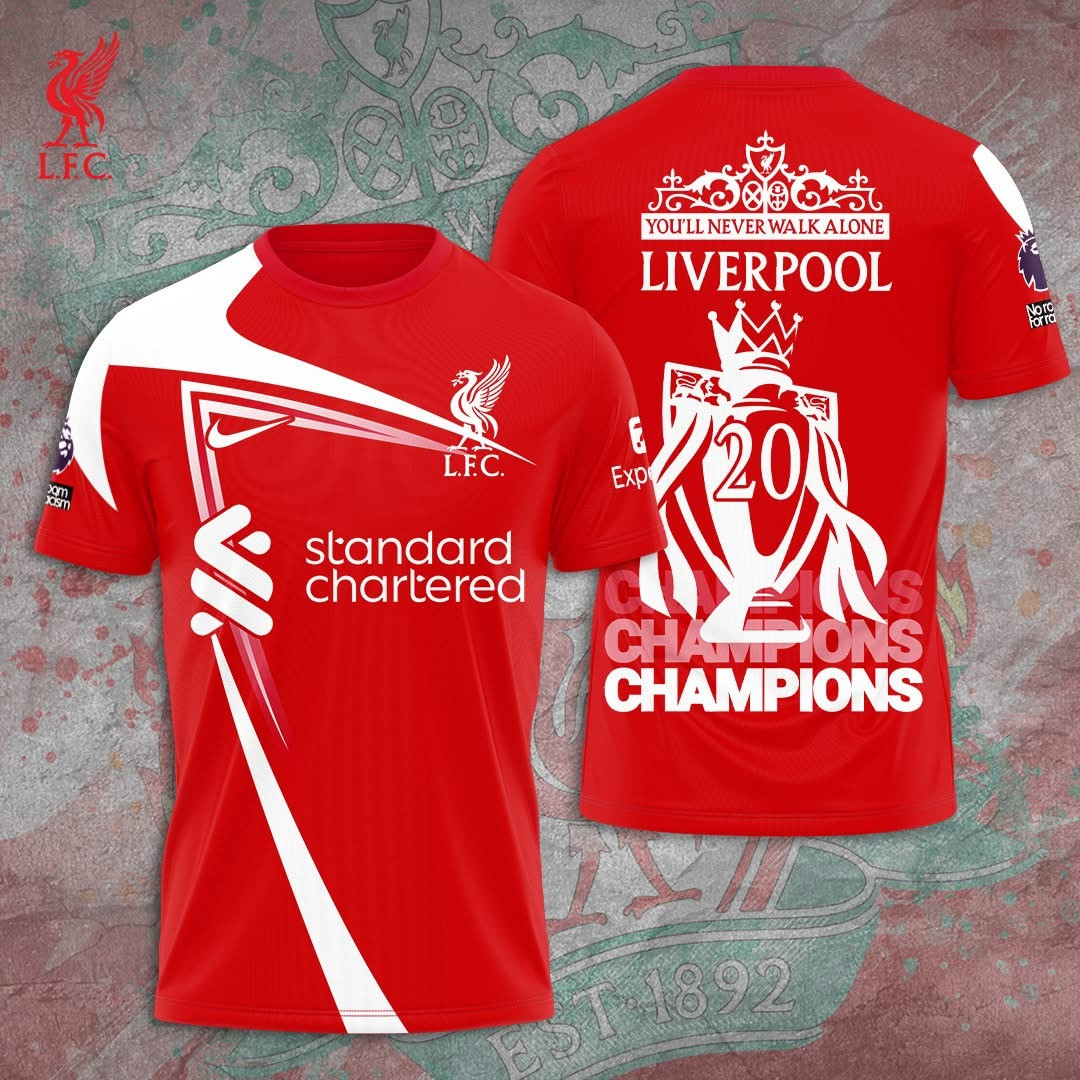 Liverpool F.C. 20 Champions Shirt 2024 2025 King Of The Prem L.F.C. You'll Never Work Alone