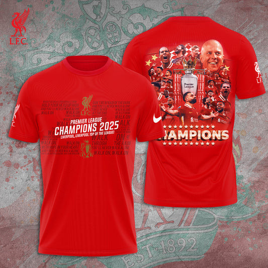 Liverpool FC 2025 Premier League Champions Shirt Unique Gifts For Football Lovers