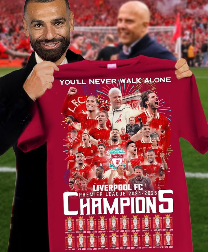 Liverpool Premier League 2024 2025 Champions T-Shirt You'll Never Walk Alone F.C Fan Gifts