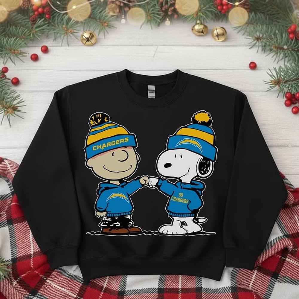 Los Angeles Chargers NFL Peanuts Christmas Sweatshirt Chargers Merch Football Holiday Best Gift For Fans
