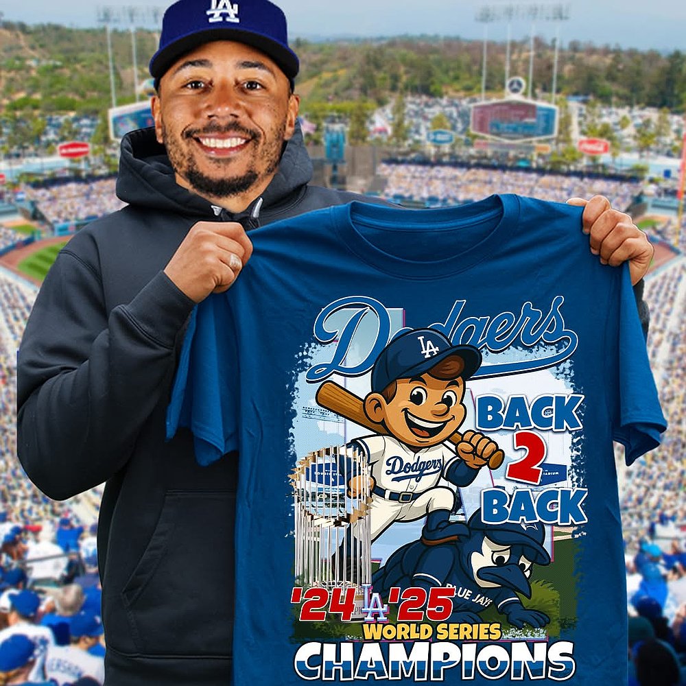 Los Angeles Dodgers Back To Back 2025 World Series Champions T-Shirt Dodgers Merch Best Gift For Baseball Fans