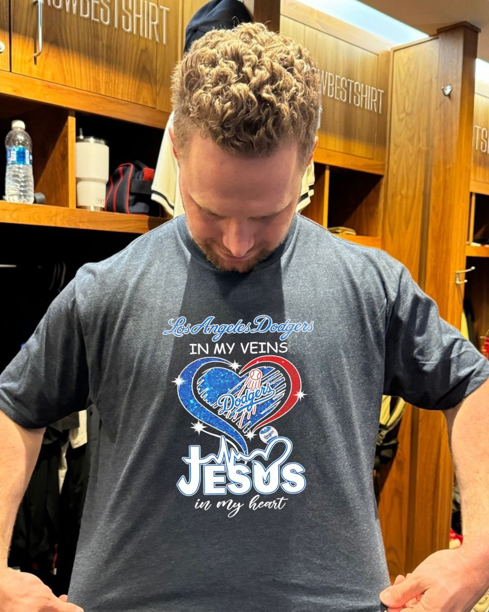 Los Angeles Dodgers Faith In My Veins Jesus In My Heart T-Shirt Baseball MLB Merch Best Gift For Baseball Fans