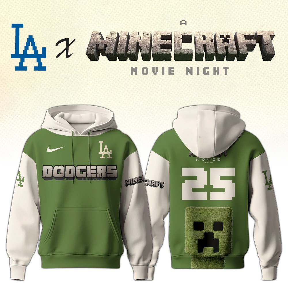 Los Angeles Dodgers MLB x A MINECRAFT MOVIE Night Hoodie Unique Gifts Baseball Fans